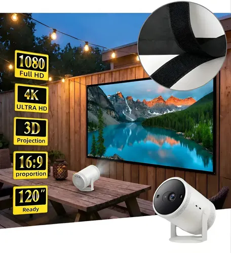 Tela De Projeção Com Velcro Lagostini 120 Polegadas Full Hd 4k Lona Dobrável Projetor Datashow Cinema Interno Externo