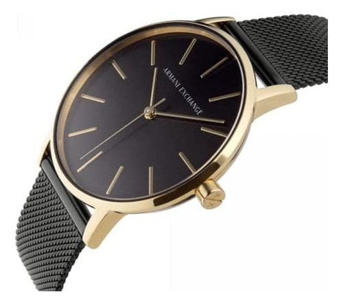 Ax Armani Exchange Reloj Negro Con Correa De Malla De Acero