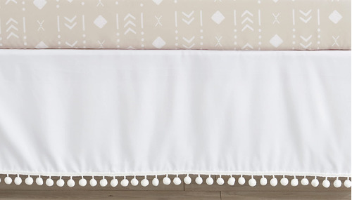 Sweet Jojo Designs Falda De Cama De Cuna Blanca Para Niños.