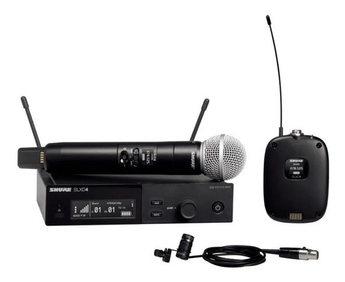 Sistema Inalámbrico Con 2 Microfonos Shure Slxd124/85 Color Negro