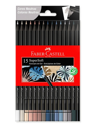  Lápices De Colores Faber Castell  Supersoft Neutros X 15