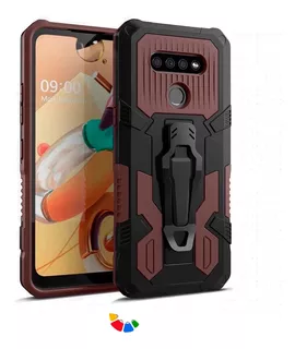 Funda Case For iPhone 7 New Robot Con Gancho Antishock Brown