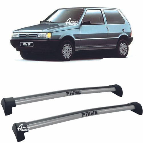 Rack Teto Aluminio Prime Fiat Uno 2pts 96 Até 00 Prata Pr002