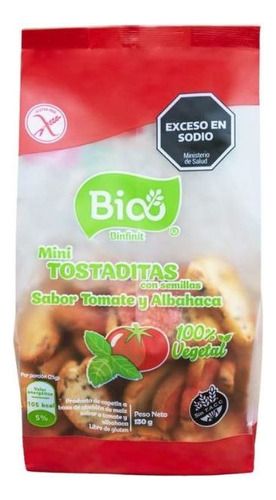 Mini Tostaditas Bio Semillas Tomate Albahaca 130 G Sin Tacc