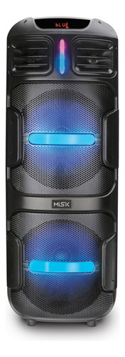 Sistema De Sonido Misik 2x12 - Luces Led - 45,000 W - Tws Negro