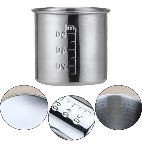 Vaso Graduado For Medicinas, Vaso De Acero Inoxidable 60 Ml
