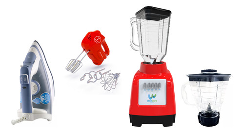 Licuadora Blueware Bted-pack-bw2-r 1.25l Rojo + 3 Acc.