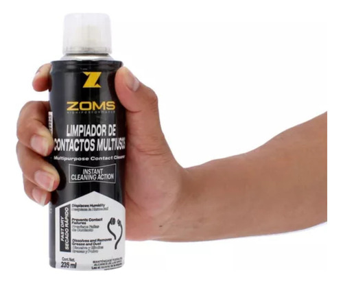 Limpiador De Contactos Multiusos Zoms 235 Ml 3 Pz