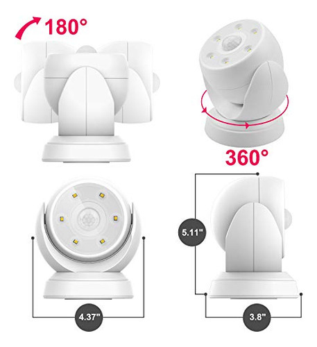 Luz De Sensor De Movimiento Exteriores, Funciona Pilas,...