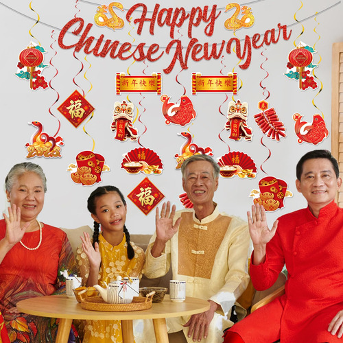 Decoraciones De Año Nuevo Chino Hakoti 2025 Con 19 Espirales