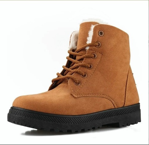 Botas De Mujer Caliente Rebaño Zapatos Cordones Mujer