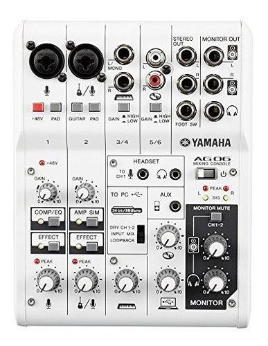 Yamaha Ag06 Mezclador De 6 Canales / 2 Microfonos