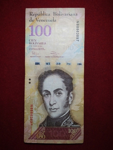 Billete 100 Bolivares Venezuela 2012 Pick 93 E Bolívar 