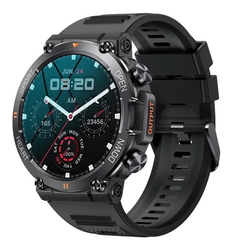Reloj de pulsera inteligente Smartwatches, Lemfo K56 Pro, color de la carcasa: negro, color de la correa: negro, color del bisel: negro