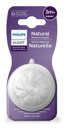Phillips Avent 2 Mamilas Tetina Natural Flujo 4, 3m