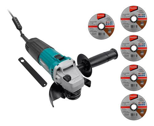 Mini Esmeriladora Angular Makita M0901b + 5 Discos 1/2 PuLG