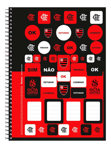 Caderno Time Do Flamengo Crf 1 Matéria 96 Folhas