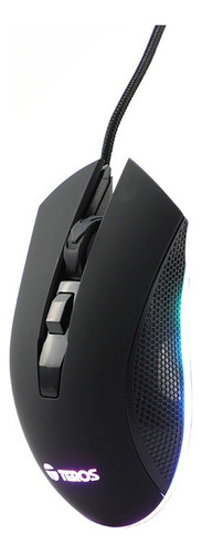 Mouse Gamer Teros Te-5162n 6400dpi Rgb Usb 6 Botones Color Negro