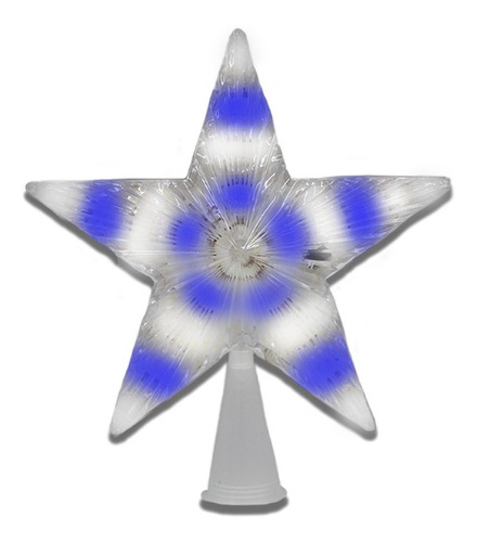 Estrella Fugaz Punta De Arbol Navideño Luz Azul Y Blanco Led