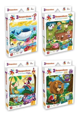 Rompecabezas Bontus 3 En 1 Puzzles De 28 12 Y 9 Piezas + App