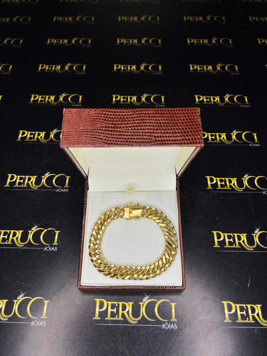 Pulseira Elos Duplos 20 Gramas 10mm Ouro 18k