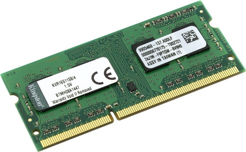 Imagen 3 de 6 de Kingston Memoria Ram 4gb Ddr3 1600mhz Kvr16s11s8/4