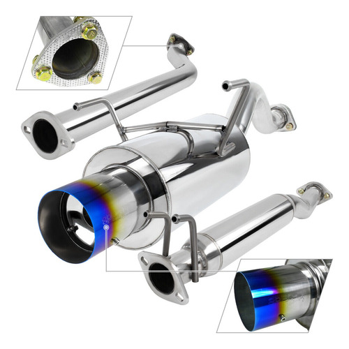 Catback Escape Acura Rsx 2.0 4 Muffler Resonador 4 Pulgadas