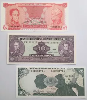 Coleccion 3 Billetes Venezuela Viejos