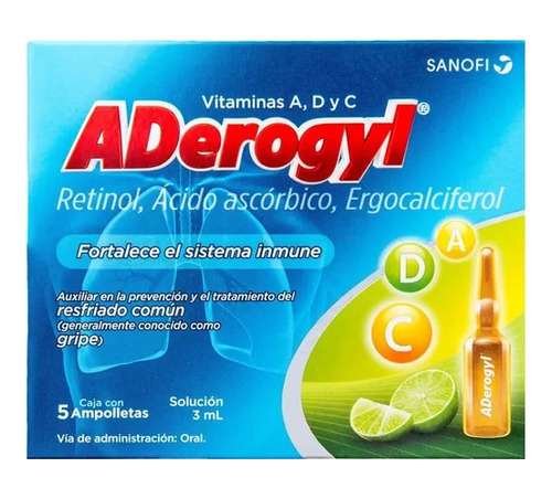 Aderogyl Vitamina A C D Fortalece Sistema Inmune 5 Ampolleta