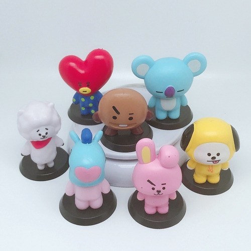 Paquete De 7 Figuras Bts Bt21 Kpop 6-8cm Cookie, Tata, Chim