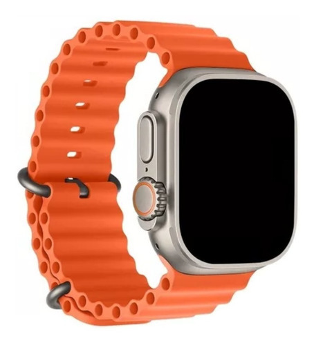 Pulseira Oceano Para Apple Watch Ultra 40 41 42 44 45 49mm Cor Laranja Largura 38 Mm