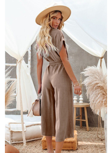 Dama Moda Casual Jumpsuit Con Bolsillo Jumpsuit Mujer