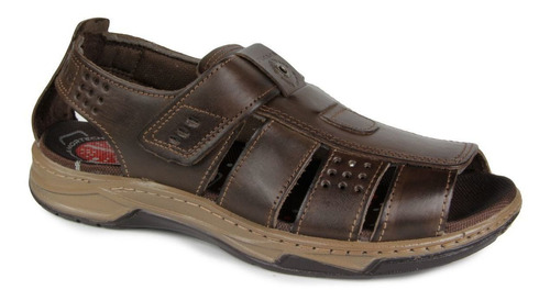 Imagem 1 de 6 de Sandalia Masculina Pegada 132202 Em Couro - Cravo