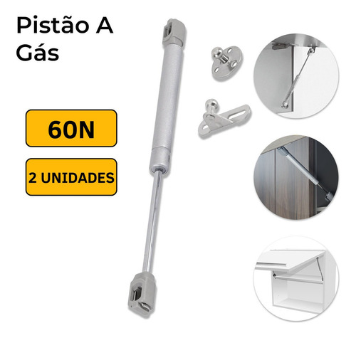 4 Pistão Para Porta De Armário Abre Para Cima Gás 10kg 100n