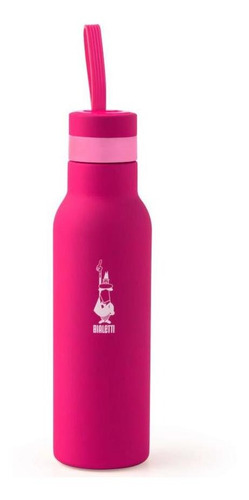 Imagem 1 de 1 de Garrafa Squeeze Rosa 500ml Aço Inox Bialetti