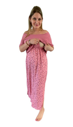 Vestido Maternal Maxi, Polo Lactancia Varios Colores