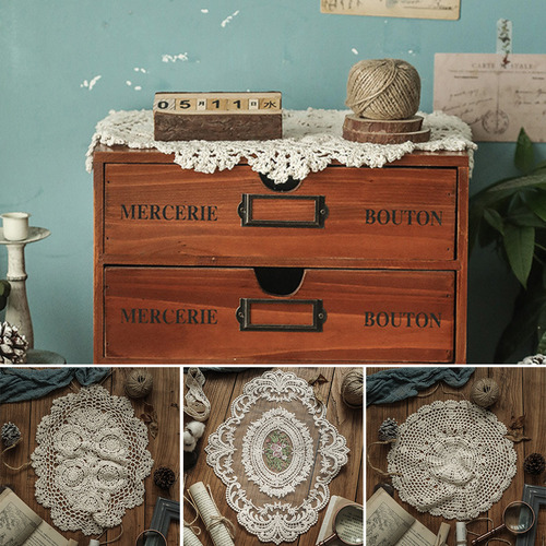 Mantel De Mesa Doilies A Prueba De Polvo, De Algodón