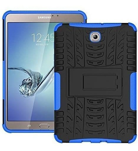 Funda Para Galaxy Tab S2 8.0 Rigida Doble Capa Azul Soporte