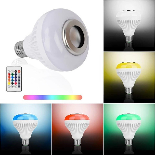 Imagen 8 de 9 de Ampolletas Led Con Parlante Bluetooth Rgb + Control Tik Tok