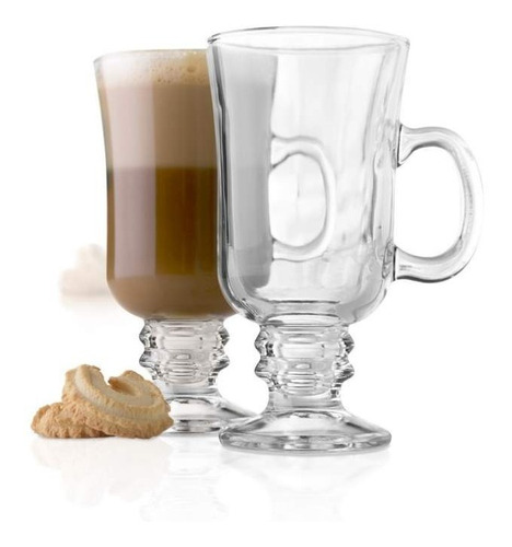 Set 4 Tazas Pequeñas Vidrio Cristal Capuchino Cafe 110ml