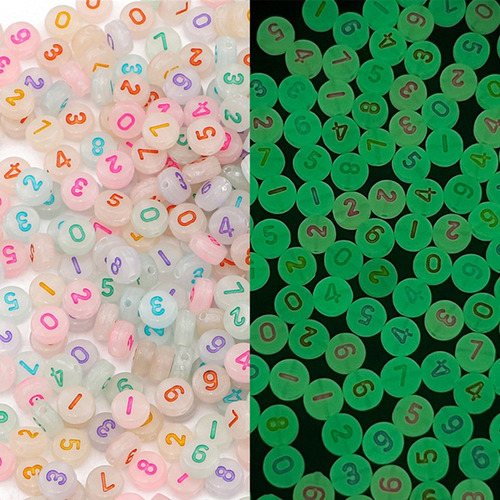 100 Pcs Cuentas Plásticas Surtidas Hacer Pulseras Luminiscen