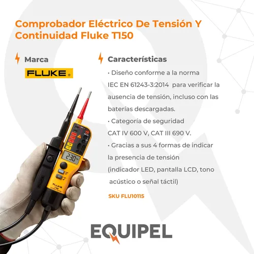 Comprobador Eléctrico De Tensión Y Continuidad Fluke T150