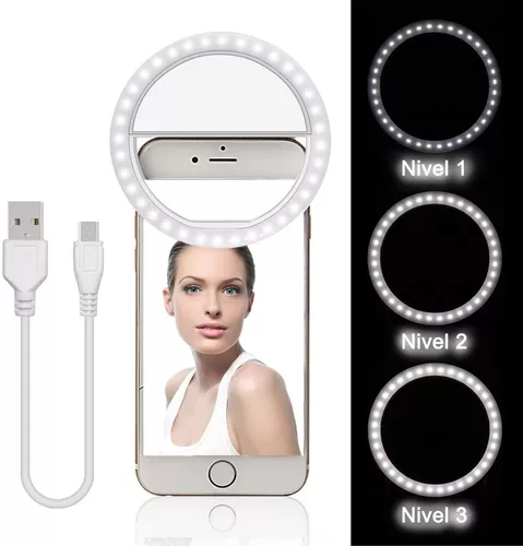 Aro Luz Led Recargable Selfie Ring Light Celular Universal