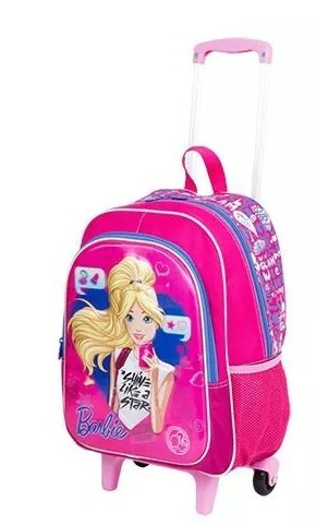 Barbie Mochila 3d Rodinha Sestini Original Grande Rosa