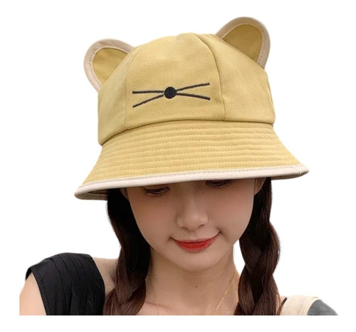 Sombrero Protección Solar Anti Uv Diseño Gato Estilo Coreano