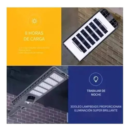 Pack X2 Foco Solar 500w Recargable Ip65 Sensor Movimiento