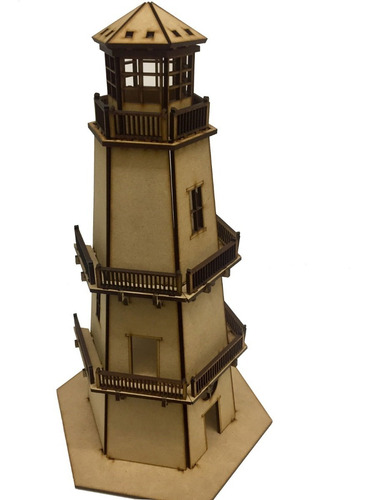 Imagen 4 de 10 de Souvenir Nautico Faro Fibrofacil 36cm Mdf Grande Candybar