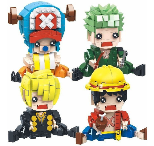 Set De 4 Personajes One Piece Bloques Construcción Armatodo