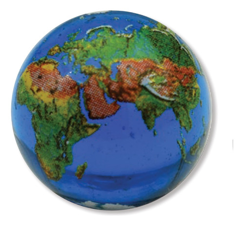 Canica De Vidrio Reciclado Planeta Tierra 2.54 Cm 5 Piezas