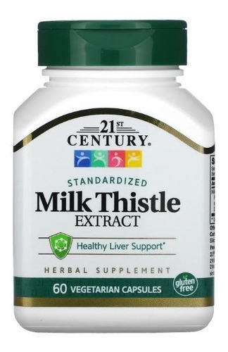 Cardo Mariano Milk Thistle 175mg 60 Cap Ayuda Perdida Peso C Sabor Neutro